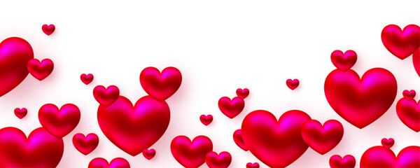 Valentine's Day border, heart background, pink heart banner