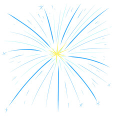 Beautiful Blue Fireworks Explosion Element