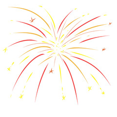 Red and Yellow Beautiful Fireworks Explosion Element