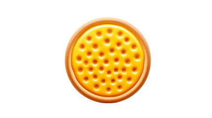 Round biscuit with golden brown edge and dotted surface, isolated on transparency background, delicious snack, crispy texture, appetizing and simple design for food concepts
