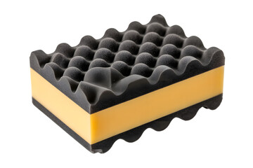 Foam soundproofing panel absorbing sound . Isolated on transparent background, png