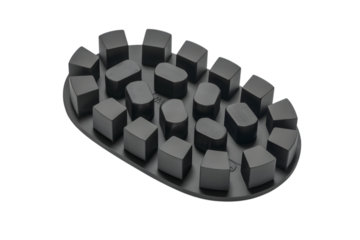 Black textured  rubber grip pad for shoe outsole . Isolated on transparent background, png