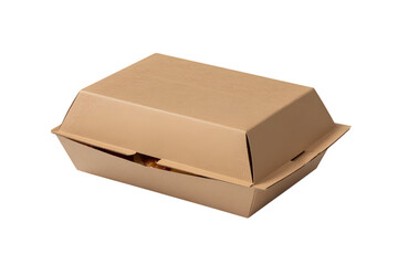 brown takeout container ready to use . Isolated on transparent background, png