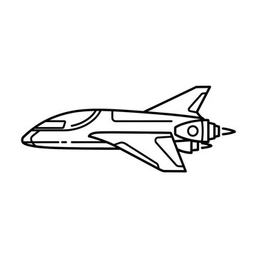 A sleek spaceship soars through the clear blue sky with finesse and precision effortlessly.