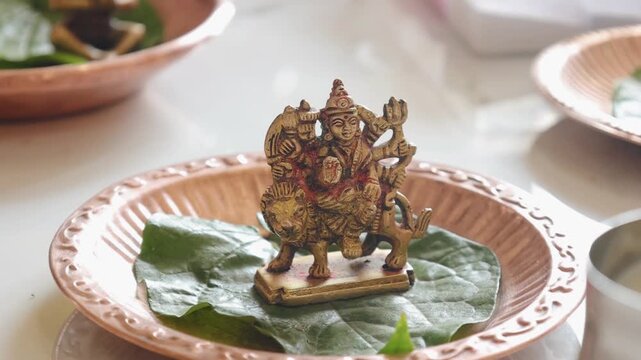 Authentic scene of a traditional Indian marriage vidhi, capturing sacred rituals performed around the holy fire (Agni) under a decorated mandap