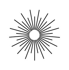 Sunburst Retro Dash Lines Radial Vector Illustration
