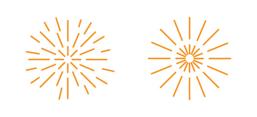 Firework line icon.circul fireworks starburst explosion with sparkle. use for festive decoration, celebration design, overlay effect. png and vector illustration on transparent background.