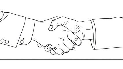 Illustration of a handshake between two business partners sealing a prosperous deal