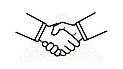 Fototapeta premium Symbolic handshaking illustration depicting agreement, cooperation, and business partnership