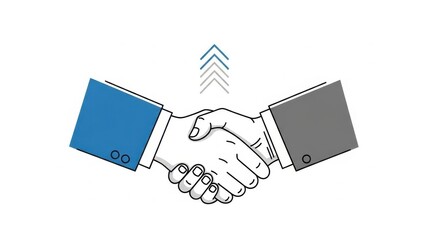 Conceptual handshake illustration symbolizing agreement partnership and business collaboration