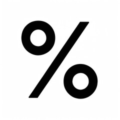 Minimalist percentage symbol representing sales and discounts against a white backdrop
