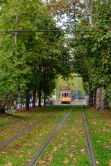Tramway along corso Sempione in Milan, Italy