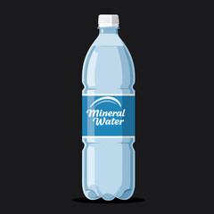 Refreshing Mineral Water Bottle with Blue Label.