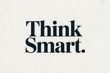 Inspirational phrase Think Smart in bold black letters on white background