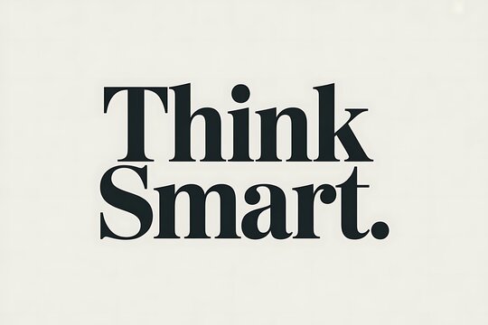 Inspirational phrase Think Smart in bold black letters on beige