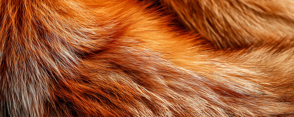 red fox fur texture with warm orange tones, light undercoat fibers, and soft natural color transitions