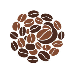 Obraz premium Collection of Various Coffee Beans in Different Shades of Brown on a White Background