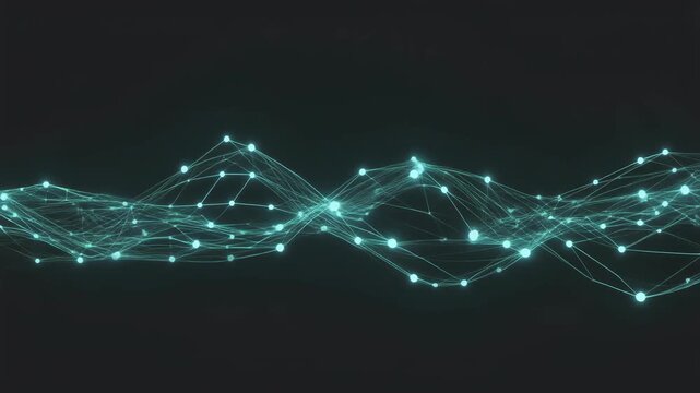Glowing lines and nodes visualize digital infrastructure pulse in an abstract form