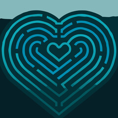 Obraz premium Ice crystal heart frosty winter vector illustration