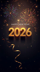 Happy new year 2026 illustration