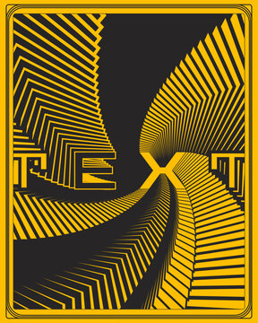 Abstract Text Typography Poster Yellow Black Dynamic Graphic Design
