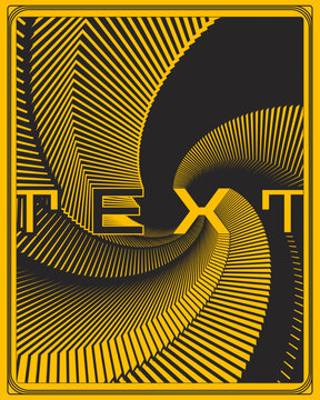 Geometric Spiral Typography Poster High Contrast Wall Art