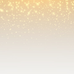 Gold bokeh light with fantasy shine and festive sparkle. Bright Christmas background with glitter.