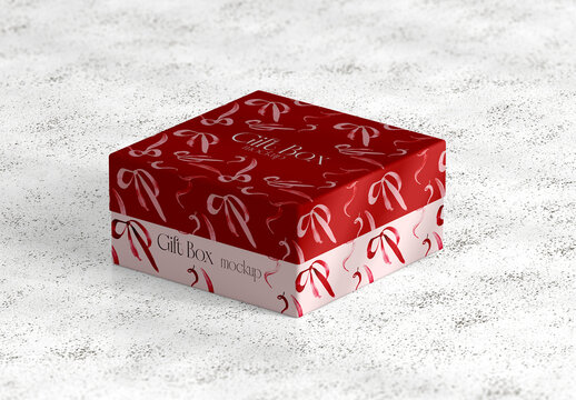 Luxury Square Gift Box Packaging Mockup