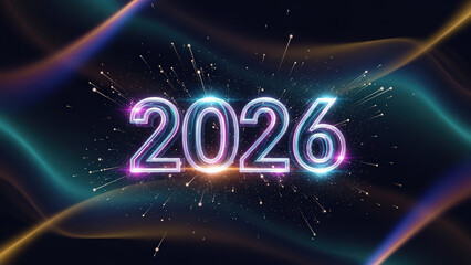2026 carved from light on dark abstract background