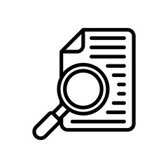 Document Search Icon Magnifying Glass on Paper for Data Analysis Vector illustration, eps10.