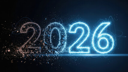 2026 forming from digital particles replacing 2025 remnants
