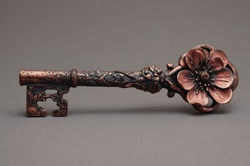 antique key with a key