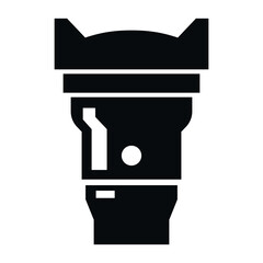 Camera lens icon vector design for online graphics and digital media projects in clean style and clear lines