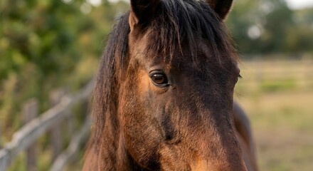 Close-Up Portrait of a Beautiful Horse
