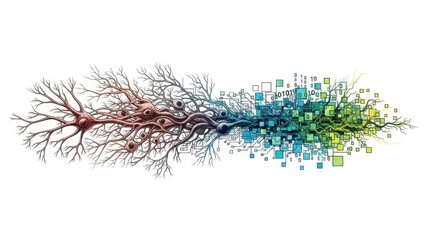 Convergence of biological neuron networks with digital circuits, merging human brain with technology