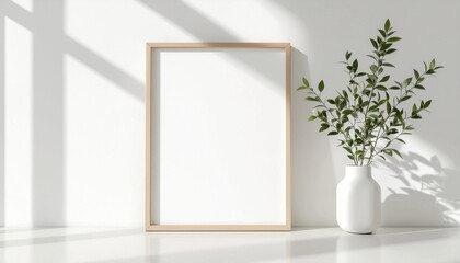 Modern Frame Mockup in Bright Interior Space
