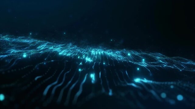 Glowing plankton-like particles pulse gently in a dark void with natural organic movement.
