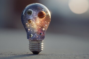 light bulbs with tiny objects
