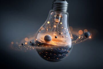 light bulbs with tiny objects