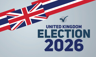 United Kingdom election 2026 banner with diagonal flag composition