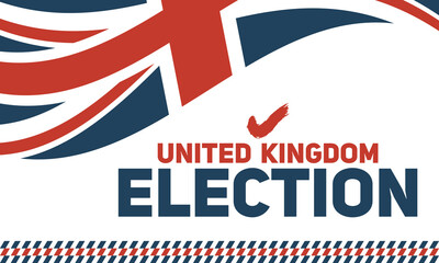 United Kingdom election banner with dynamic flag motion and clean layout