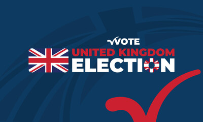 United Kingdom election vote banner with check symbol and flag