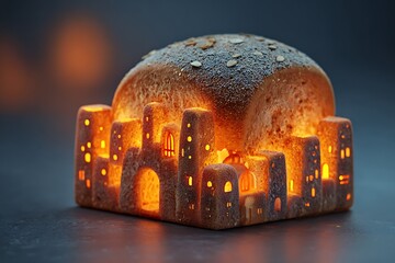 a glowing loaf of bread