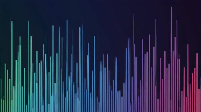 Geometric bars sliding across screen, sorting by length and height in vibrant colors