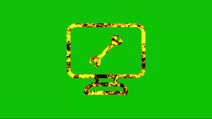 Computer repair and maintenance icon with wrench on screen
