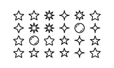 Black and white floral and design icons set