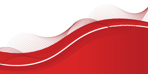 vector red line background curve element with white space for text and message design, overlapping layers, vector. © Imam