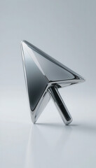 Animated Steel Cursor Icon Moving and Pointing on White