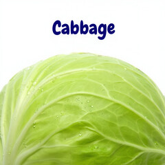 Extreme Close-up of Fresh Green Cabbage Leaf Texture