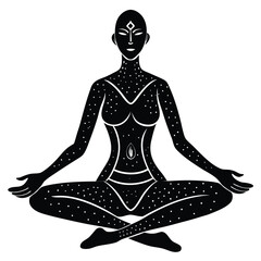 silhouette of yoga woman